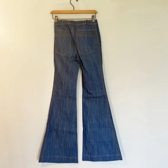NWT $350 Derek Lam 10 Crosby Wide Flare 70's style denim jeans
